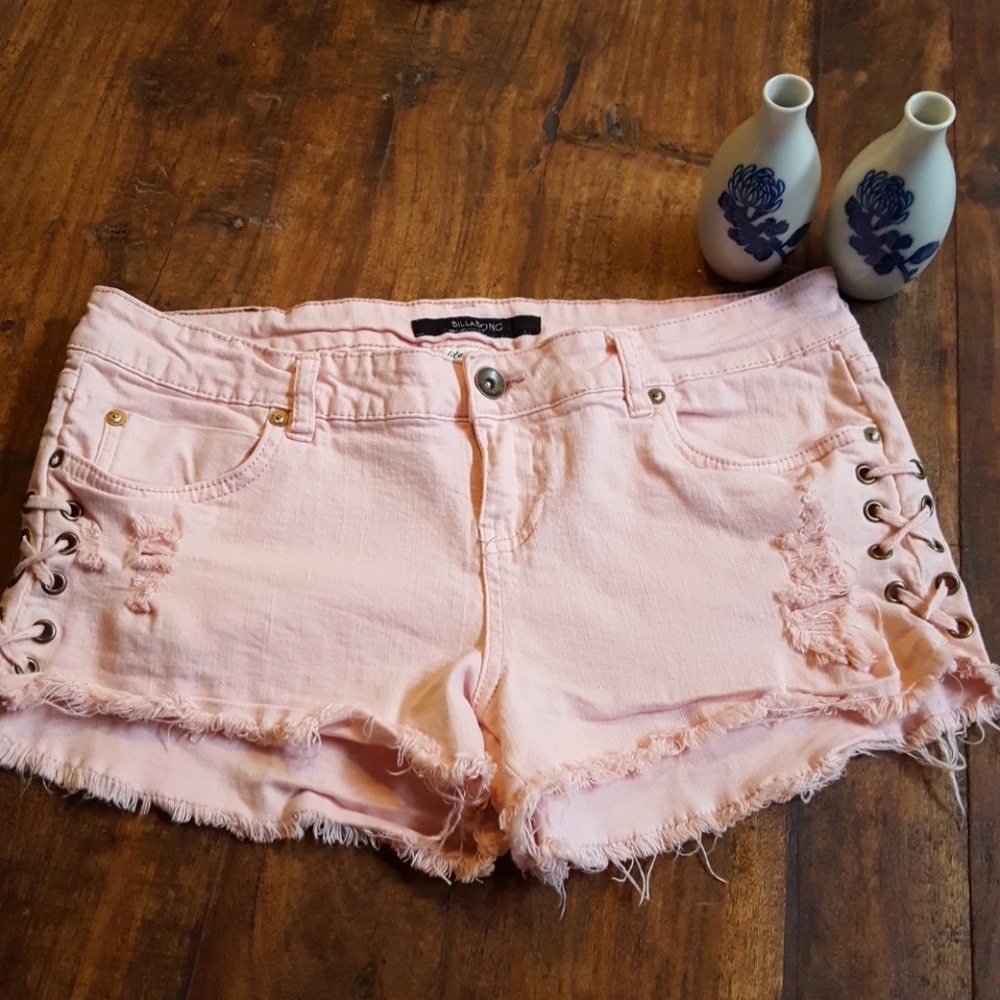 EUC Billabong Pink Distressed Shorts